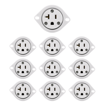 Enerlites Straight Blade Flanged Outlet, 20A, 5-20RFO
